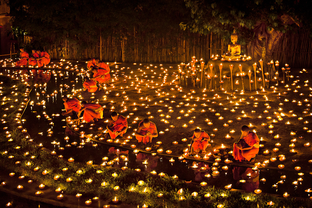 praying monks - Shanti Mantra