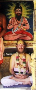 Marshall Govindan at the Boganathar samadhi shrine in Palani, Tamil Nadu