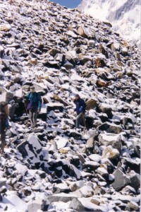 Rohit and Govindan climbing to Santopanth Tal