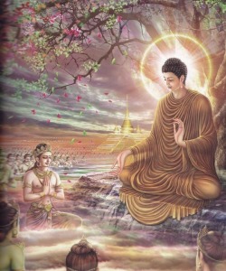 Buddha Teaching in Tushita