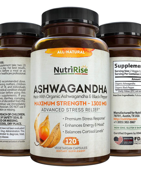 Ashwaganda Made with Organic Ashwagandha Root Powder & Black Pepper Extract