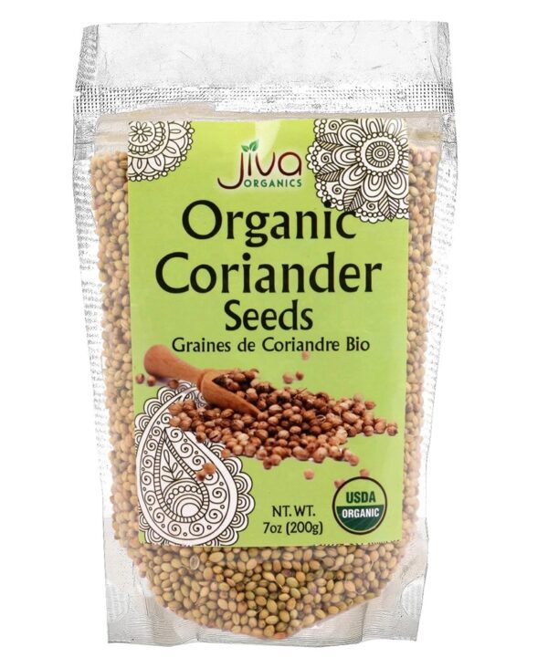 Jiva USDA Organic Coriander Seeds Whole 7 Ounce - New!