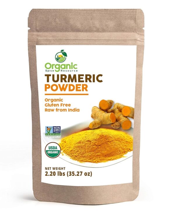 Organic Turmeric Powder w/Curcumin | 35.27 Ounce / 2.2 LBS | USDA Organics and Non-GMO | Lab Tested for Heavy Metal and Purity | 100% Raw and Natural by OSR