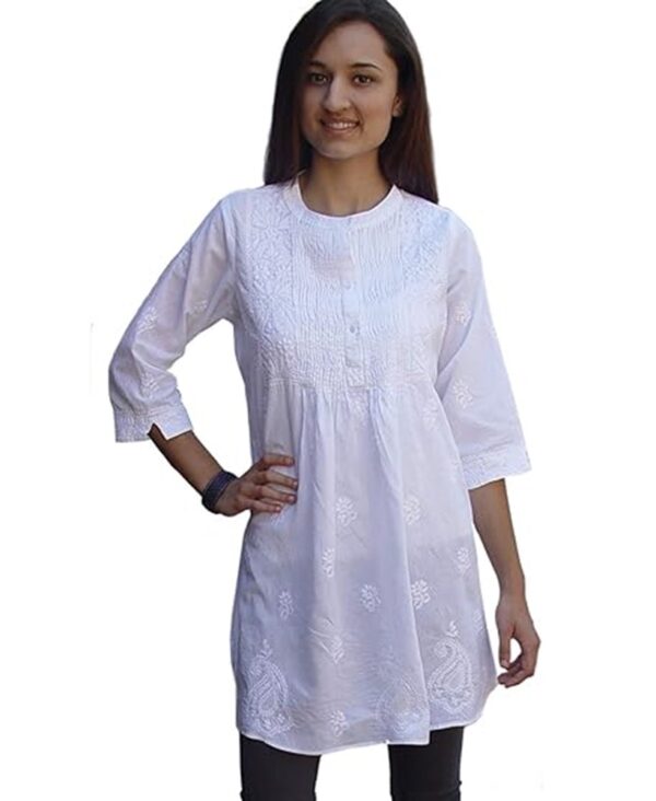 Ayurvastram Pure Cotton Hand Embroidered Tunic, Top, Kurti, Blouse