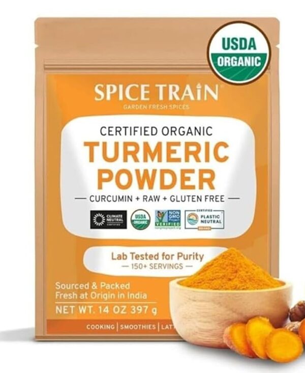 Organic Turmeric Powder with Curcumin (397g/14oz) Lab Tested for Heavy Metal | USDA Organic, Gluten Free Made from Turmeric Root | Raw Turmeric Powdered Organic from India
