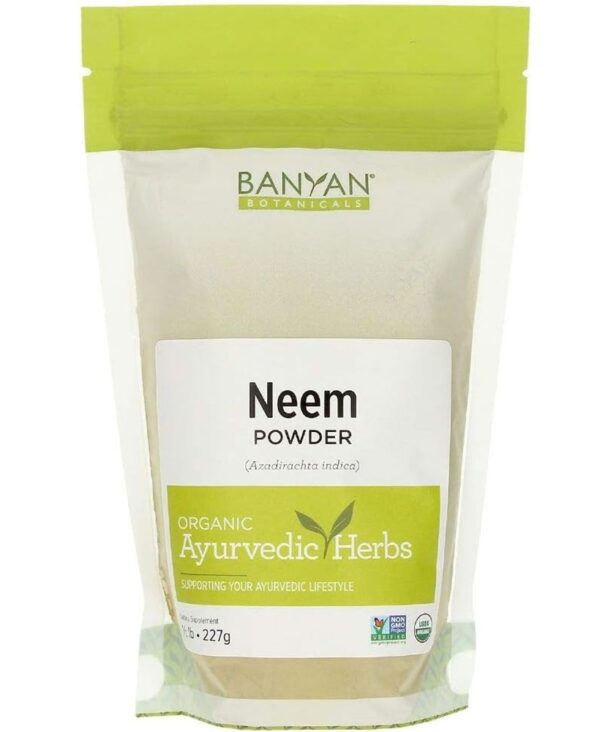 Banyan Botanicals Neem Powder - Organic Azadirachta Indica - Purifying Ayurvedic Herb for Healthy Skin & Blood* – 1/2 lb. – Fair for Life Sustainably Sourced Non-GMO Vegan
