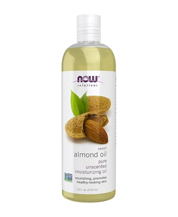 NOW Foods Solutions, Sweet Almond Oil, 100% Pure Moisturizing Oil, Promotes Healthy-Looking Skin, Unscented Oil, 16-Ounce,Package may vary
