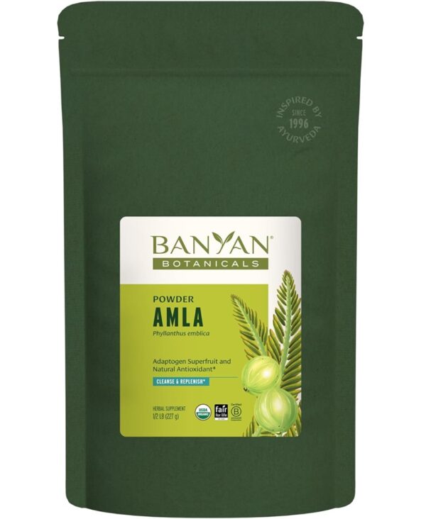 Banyan Botanicals Amla (Amalaki) Powder – Organic Phyllanthus Emblica – Natural Source of Vitamin C and Antioxidants – Supports Digestion and Cleansing* – 1/2lb– Non GMO Sustainably Sourced