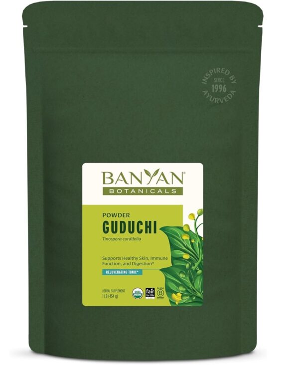 Banyan Botanicals Organic Guduchi Powder – Organic Immune Health Supplement – for Natural Detox, Balanced Digestion & Healthy Skin* – 1 lb – Non-GMO Sustainably Sourced Vegan FFL