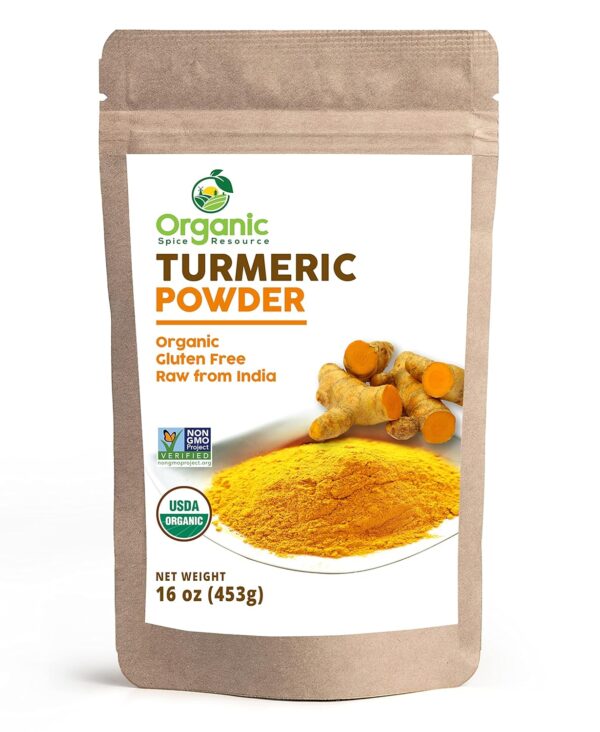 Organic Turmeric Powder w/Curcumin | 16oz or 454g | USDA Organics and Non-GMO | 100% Raw and Natural by OSR