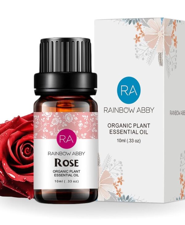 Rose Essential Oil Pure Organic Rose Oil for Diffuser, Perfume, Massage, Aroma, Bath - 10ML