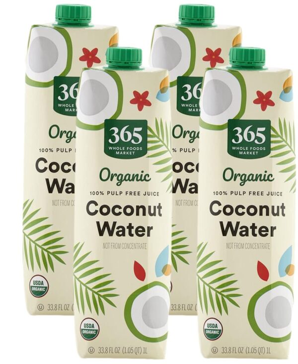 365 by Whole Foods Market, Organic Coconut Water, 33.8 Fl Oz (Pack of 4)